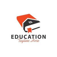 diseño de logotipo de ilustración de hogar de educación vector