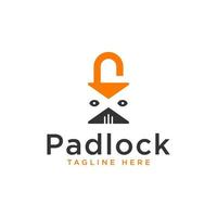 padlock eye illustration logo design vector