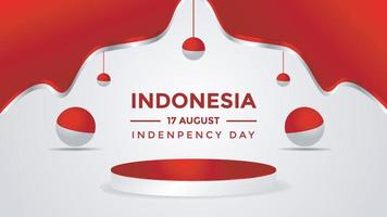 plantilla de banner de tema del día de la independencia de indonesia vector