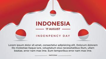 plantilla de banner de tema del día de la independencia de indonesia vector