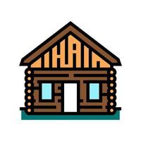 cabin house color icon vector illustration