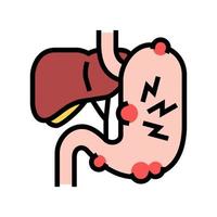 dolor abdominal hepatitis color icono vector ilustración