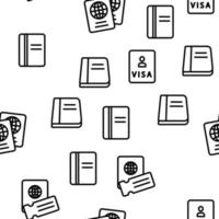 pasaporte, vector, seamless, patrón vector