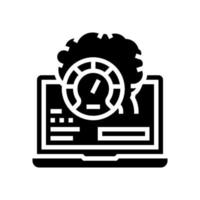 laptop optimize glyph icon vector illustration