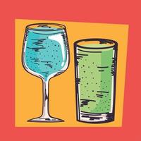 blue and green drinks pair vector