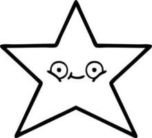 line drawing cartoon star fish vector