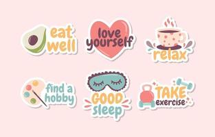 Self Care Doodle Hand Drawn Sticker vector