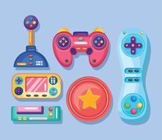 seis iconos de videojuegos vector