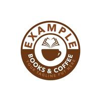 circle coffee shop book logo template vector