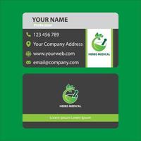 dark grey and green  modern business card vector