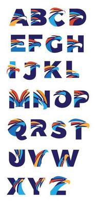letter alphabet eagle head typeface bundle set