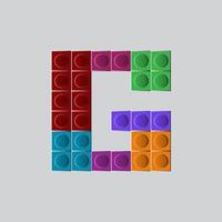 colorful game block brick toys font typeface letter A vector