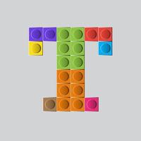 colorful game block brick toys font typeface letter A vector