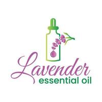 hermosa plantilla de vector de logotipo de aceite esencial de lavanda