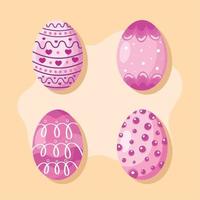 set of easter eggs vector