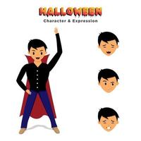 Halloween character for your scenes. Suitable for animation. Halloween party. Set for avatar profile. vector