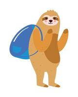 cute sloth student vector