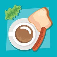 coffee and sausage vector