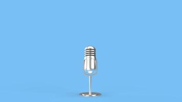 vintage mic on blue background 3d rendering for podcast  content. photo