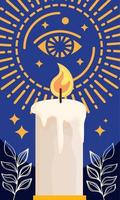 candle with esoteric symbol vector