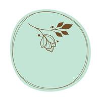 floral badge circle figure vector