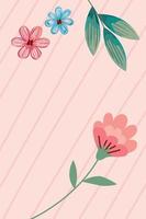 flowers in wooden background vector