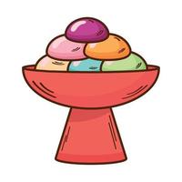 chuseok food in bowl vector