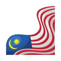 malaysia flag waving emblem vector