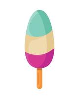 three colors ice cream stick vector