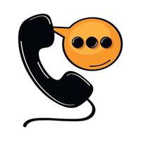 telephone with speech bubble vector