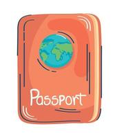 pasaporte documento viaje vector