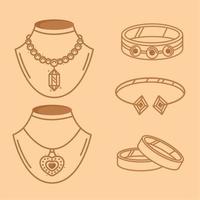 five jewelry luxury icons vector