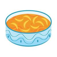 dish with soup vector