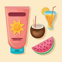 four beach vacations icons vector