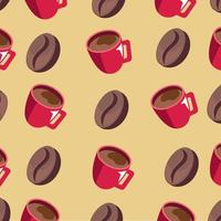 coffee cups and grains vector