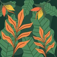 heliconias flowers and leafs pattern vector