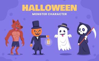 personaje de monstruo de halloween vector