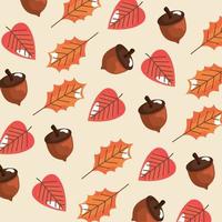 autumn leafs and seeds pattern vector