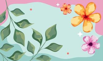 flowers and leafs spring vector