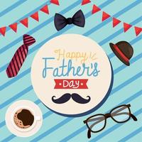 fathers day lettering circular frame vector