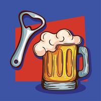 beer jar and opener vector