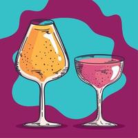 orange and pink drinks pair vector