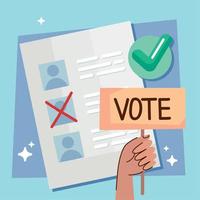 votar palabra en banner vector