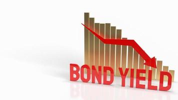 The bond yield red word and chart arrow down background for business content 3d rendering photo
