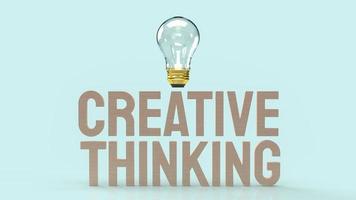 The Light bulb and creative thinking text for idea content 3d rendering photo