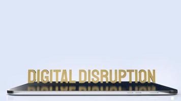 digital disruption on tablet  for technology content 3d rendering. photo