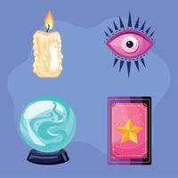 four occult esoteric icons vector