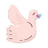 peace dove with olive branch vector