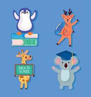 four back to school icons vector