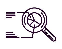 magnifying glass with statistics pie vector